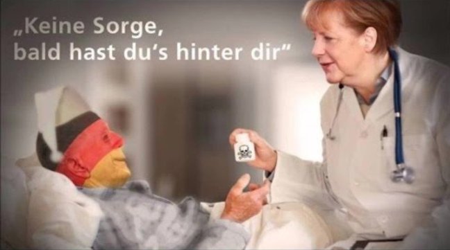 Merkel - Sorge - Gift - Deutschland - Krankenbett